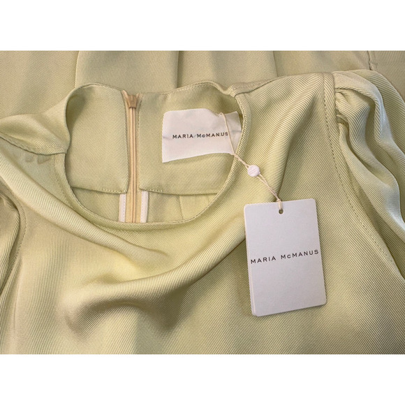 Maria McManus Size 2 Gathered Shoulder Mini Dress Lemon Ice Long Sleeve NWT $990 - Picture 5 of 16
